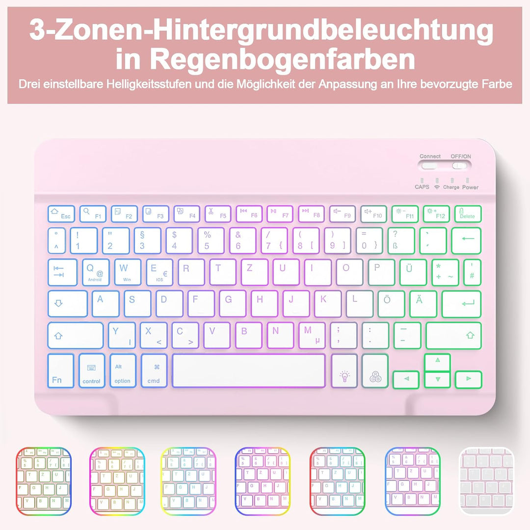 Bettdow für Samsung Galaxy Tab S10 Lite/ S10 FE 10,9" 2025 Tastatur Hülle, QWERTZ Layout Abnehmbarer