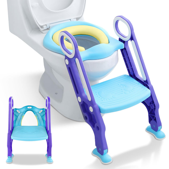FIVMEN Faltbare Töpfchen Trainer für Kinder Toilettensitze mit Trittschemel Treppen Baby Lerntöpfche