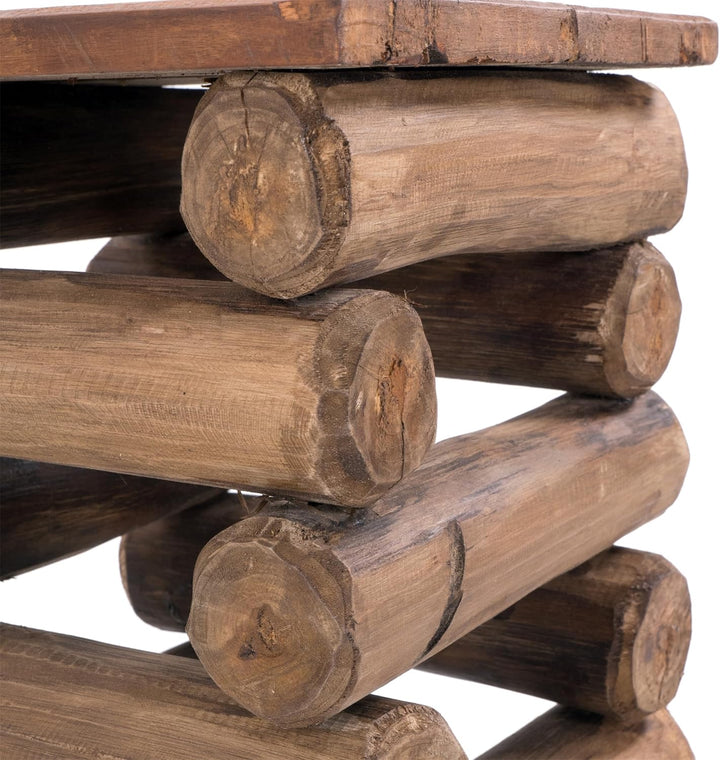 DESIGN DELIGHTS TEAKHOLZ HOCKER Block 38 | 30x30x39cm (BxTxH), Teak Altholz | Massivholz Sitzhocker,