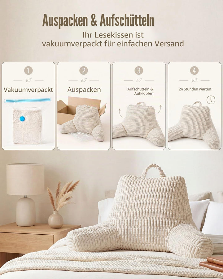 Blissful Diary Lesekissen, Rückenlehnenkissen mit zerkleinertem Memory-Schaum für Erwachsene &amp; Kinde
