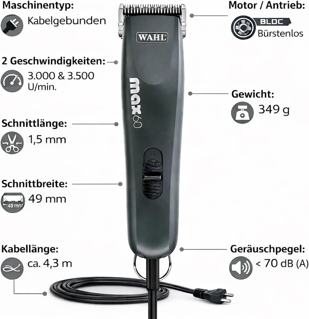 Rotschopf24 Edition: Profi Tierschermaschine. 8 Aufsteckkämme + Tasche. 40084