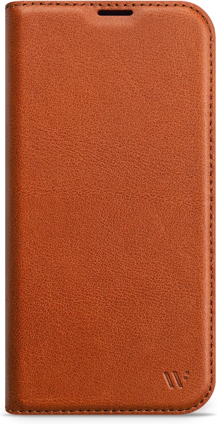 WIIUKA Hülle für iPhone 14 Plus, Leder aus Deutschland, mit Kartenfach, extra Dünn, Handyhülle mit S