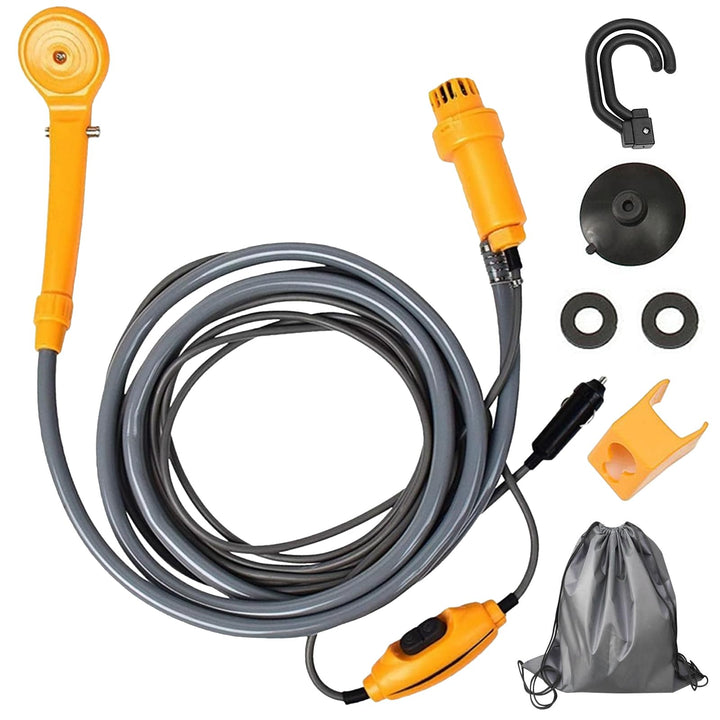 SUNOYA Campingdusche, Camping Dusche, 12V Tragbare Campingdusche mit Handbrause und Schlauch, Campin