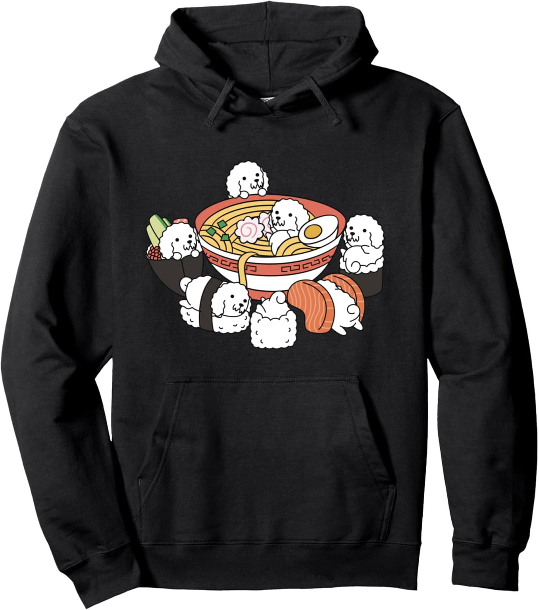 Ramen Sushi Bichon Frise Hund Pullover Hoodie