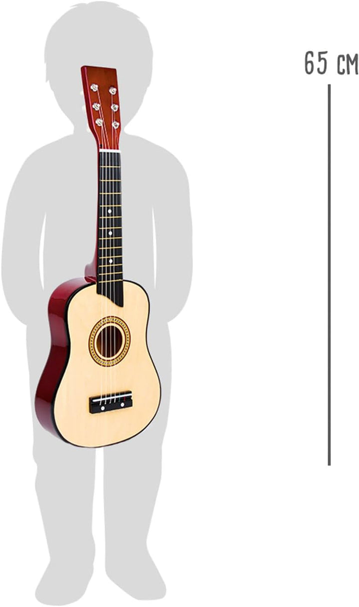 small foot Gitarre "Natur" aus Holz, mit sechs Nylonsaiten und Plektron, geeignet für Kinder ab 3 Ja