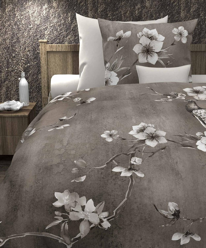 Heckett Lane Bettwäsche 100% Baumwolle Chris 135x200 (80x80) Taupe