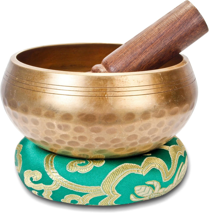 Grosse Original Tibetische Klangschale - 13cm. Klangschalen Set mit eBook, Klöppel, Klangschalenkiss