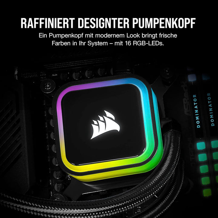 Corsair iCUE H115i RGB Elite CPU-Flüssigkeitskühler (16 Dynamische RGB-LEDs, AF Elite Series 140-mm-