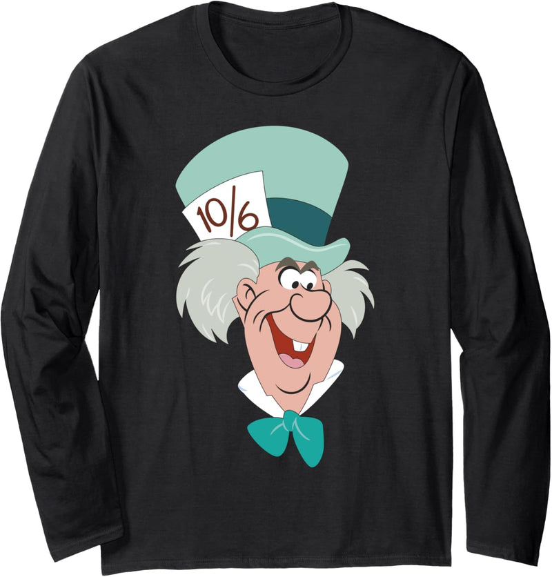 Disney Alice In Wonderland Mad Hatter Big Face Langarmshirt