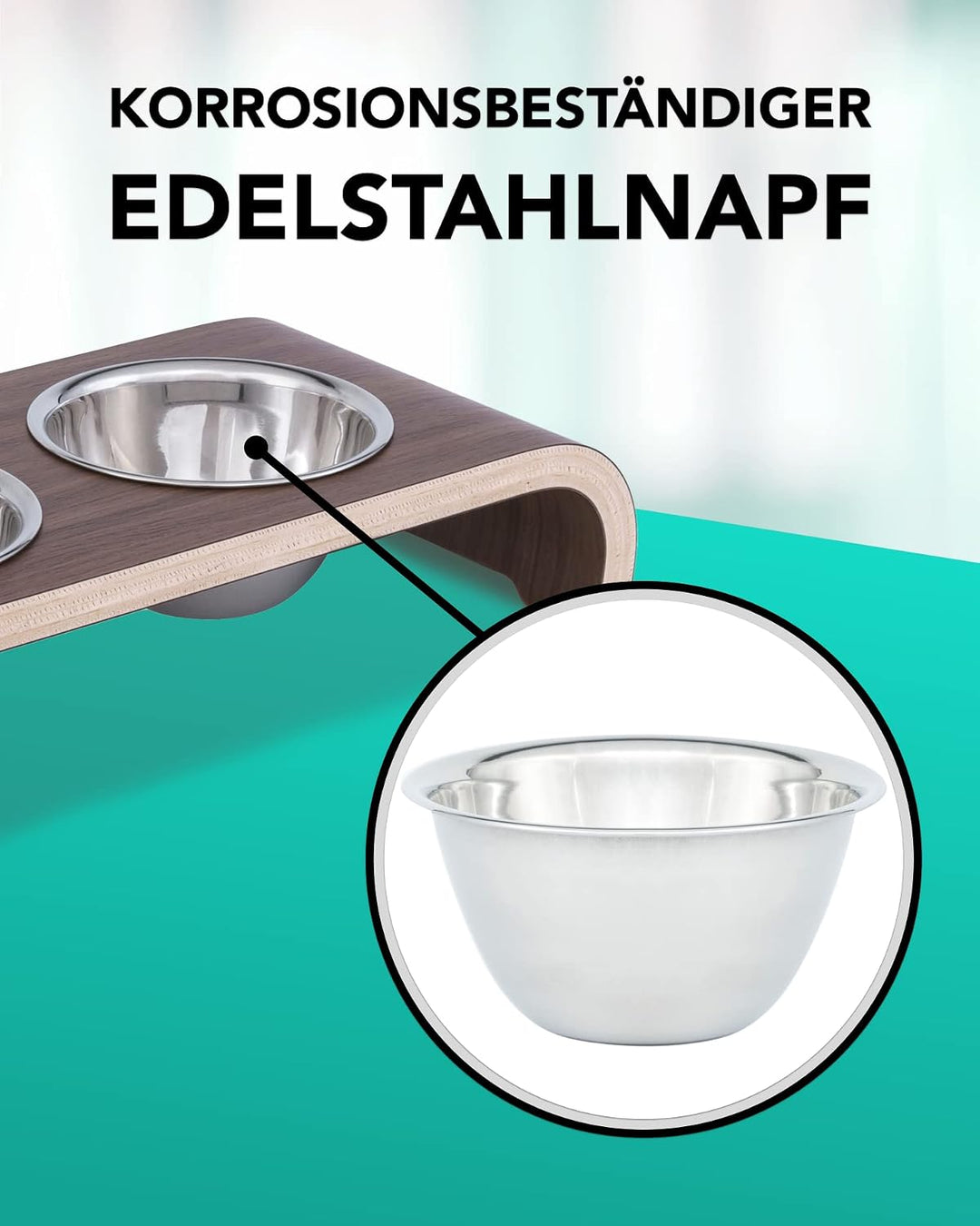 Katzennapf Futterstation - 2er Futternapf Katze erhöht - Doppel Fressnapf Katzen - Wassernapf Katze