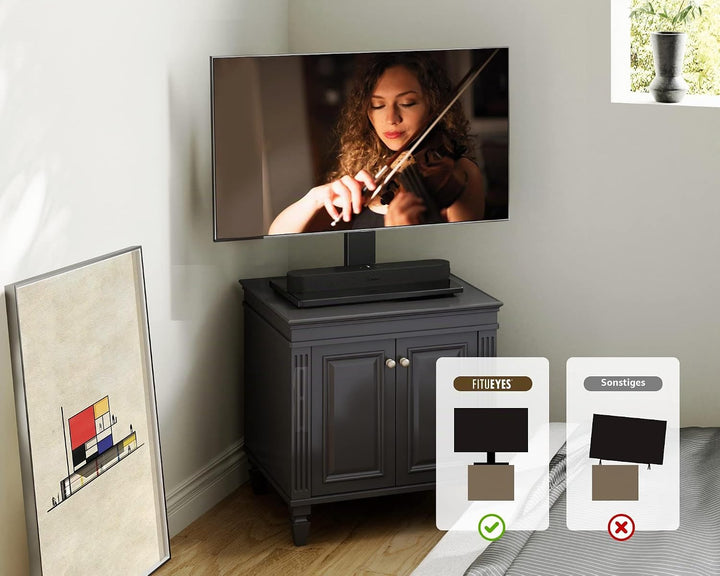 FITUEYES TV Standfuss TV Ständer für 27-55 Zoll LCD LED OLED Plasma Flach &amp; Curved Fernseher Höhenve