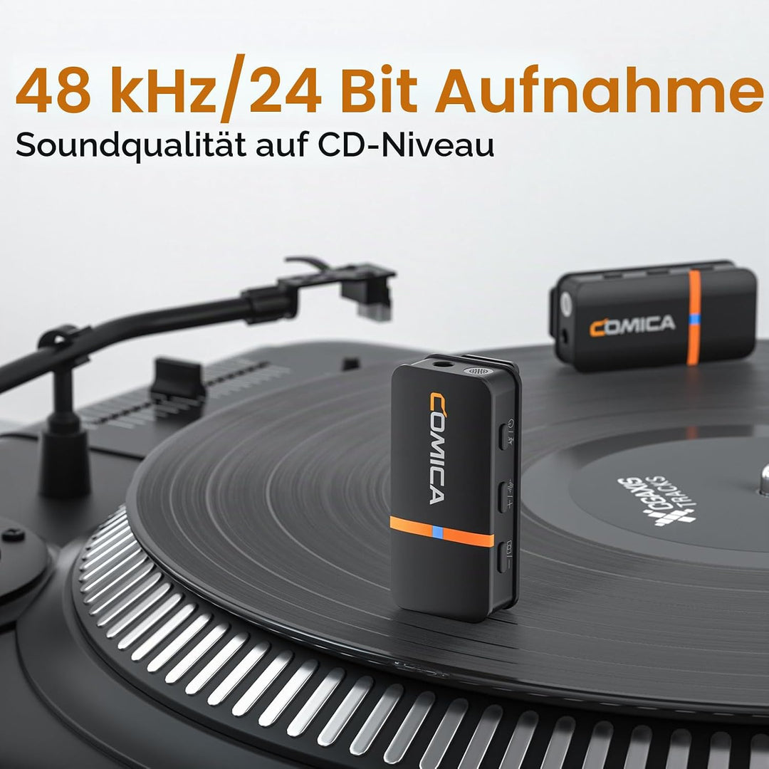 COMICA VIMO Q 4-Kanal Kabelloses Lavalier Mikrofon mit Noise Cancellation | 48kHz/24bit Audioqualitä
