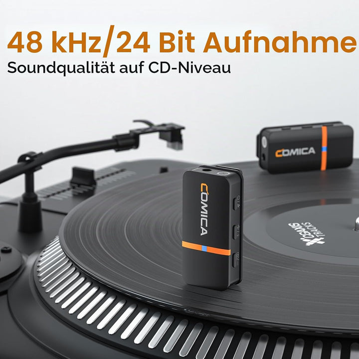 COMICA VIMO Q 4-Kanal Kabelloses Lavalier Mikrofon mit Noise Cancellation | 48kHz/24bit Audioqualitä