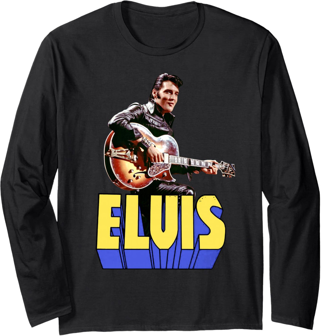 Elvis Presley Offizielles Gitarrenporträt Langarmshirt