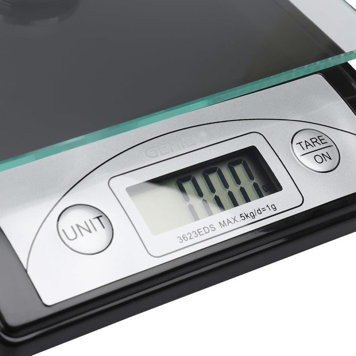 Genie 3623 EDS Digitale Briefwaage (von 1 g bis 5000 g; aus robustem Kunststoff inkl. Glasteller; LC