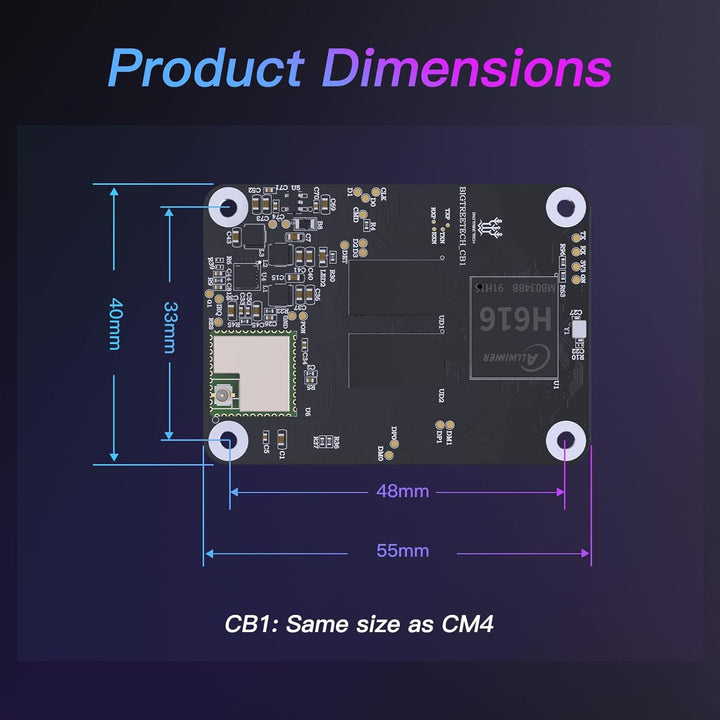 BIGTREETECH CB1 V2.2 Core Control Board, 1 GB RAM, 100 M Ethernet + 100 M WiFi, Unterstützung für HD