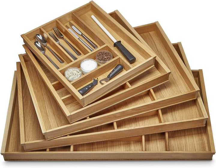 Orga-Box III EICHE Besteckeinsatz für 100er Schublade für Nobilia ab August 2012 (473 x 897 mm) Holz