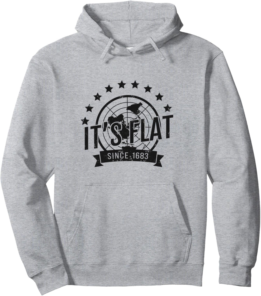 Flache Erde Retrokarte Wissenschaftliche Verschwörung Pullover Hoodie