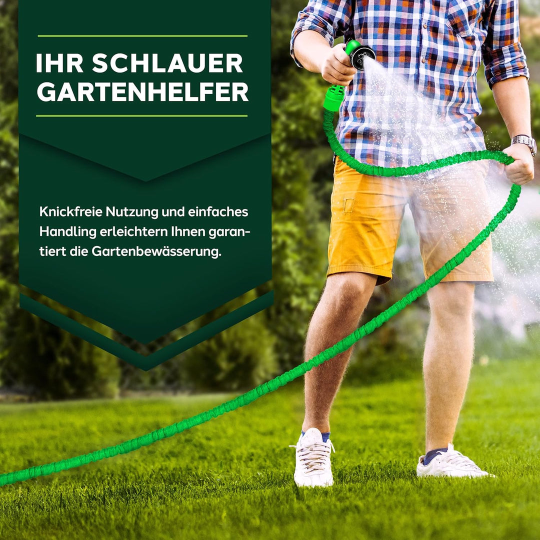 TRESKO® flexiSchlauch - Flexibler Gummi Gartenschlauch Wasserschlauch dehnbar Flexi Wonder (7,5 Mete