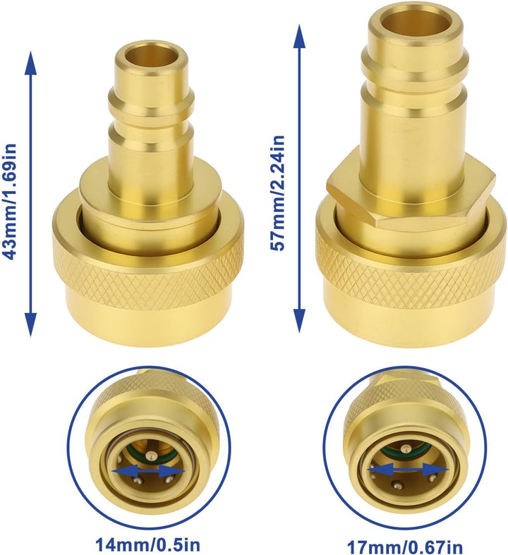 Adapter R1234yf auf R134a Einstellbarer Hoch- Und Niederdruckanschluss für AC-Kältemittel