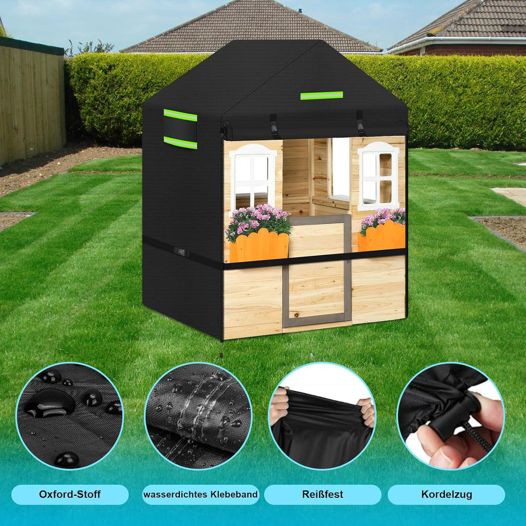 Kinderspielhaus-Abdeckungen,Spielhaus Outdoor Abdeckplane Wasserdicht 600D Oxford Gartenhaus Spielhä