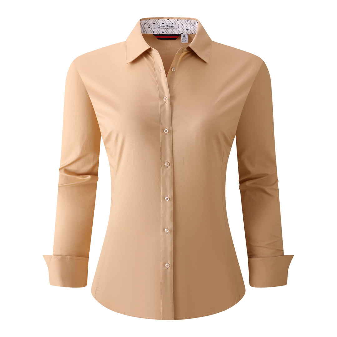 Alex Vando Bluse Damen Langarm Hemd Damen Stretch – Business Button Down Shirts, Bügelfrei Arbeitshe