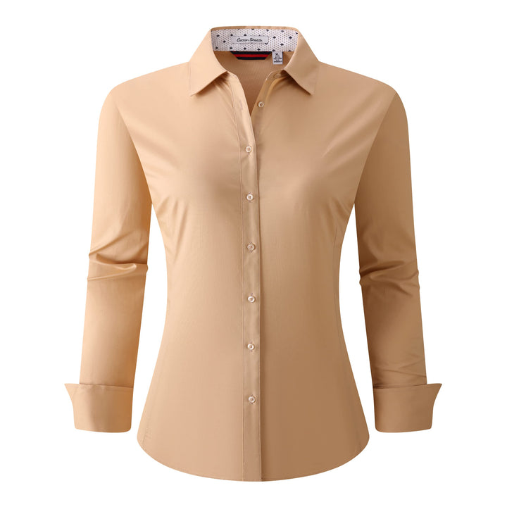 Alex Vando Bluse Damen Langarm Hemd Damen Stretch – Business Button Down Shirts, Bügelfrei Arbeitshe