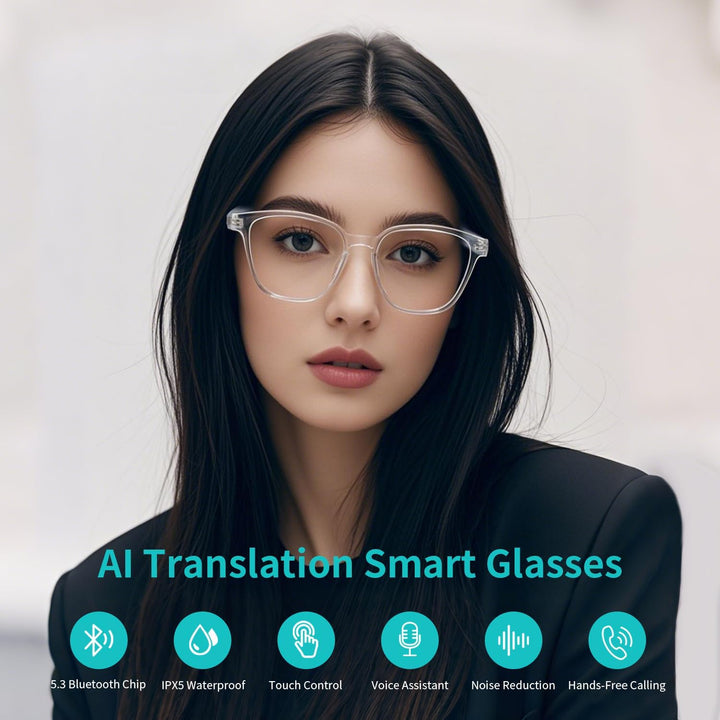 AI Übersetzer Smart Brille, zweisprachige Übersetzung in Echtzeit, Simultandolmetschbrille mit photo