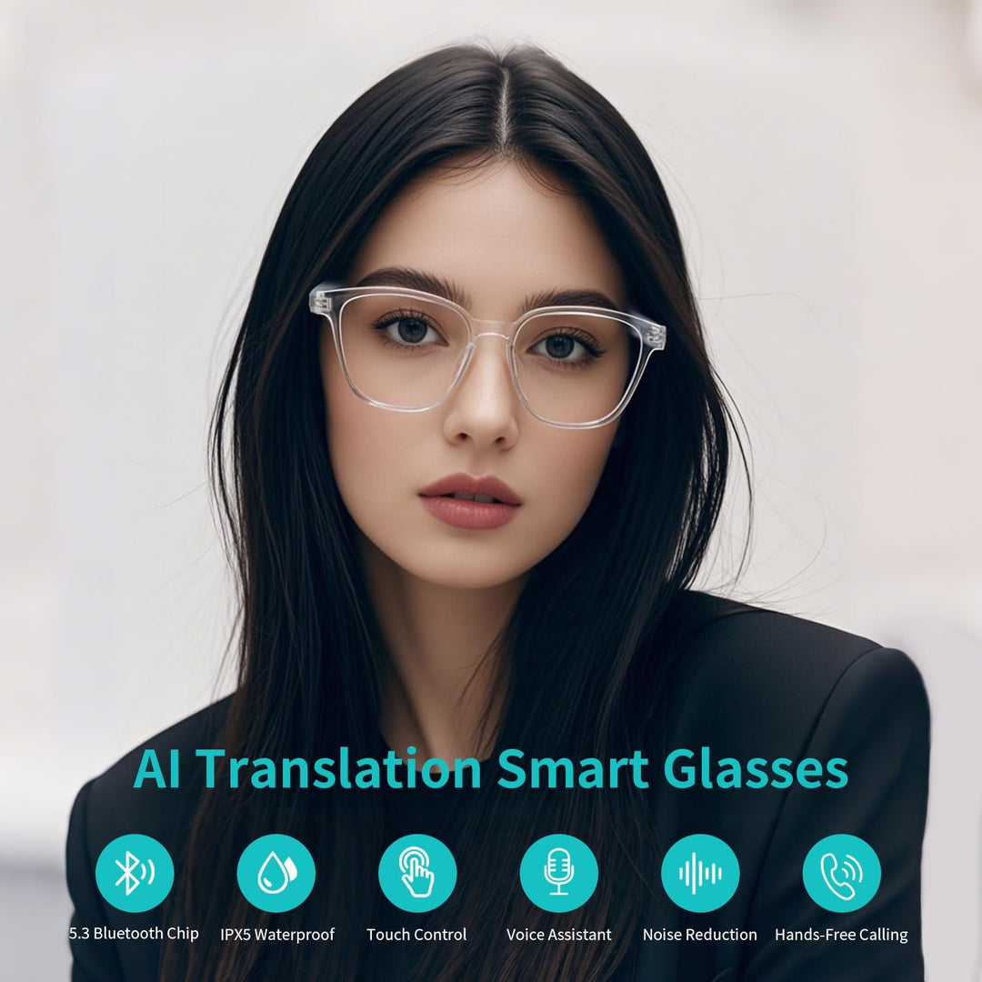 AI Übersetzer Smart Brille, zweisprachige Übersetzung in Echtzeit, Simultandolmetschbrille mit photo