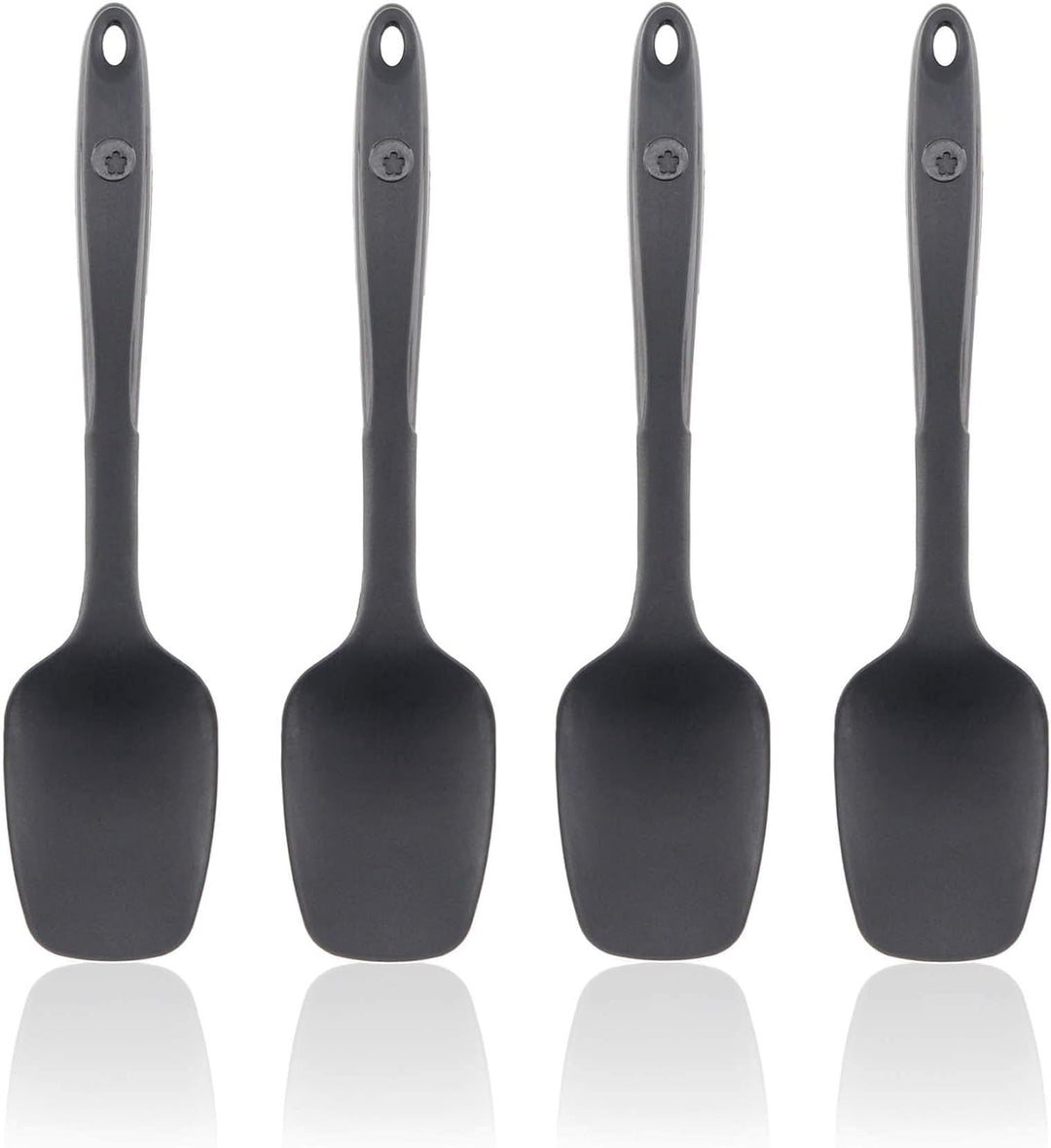 Kochblume Flexlöffel S 4er Set | Premium-Silikon | Hitzebeständig | Spülmaschinenfest | Farbe: anthr