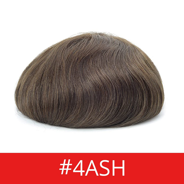 Lordhair Knotenlos Toupet für Männer, Haut Eben Injiziert Mensch Haar System, Basisgrösse 8x10 Zoll