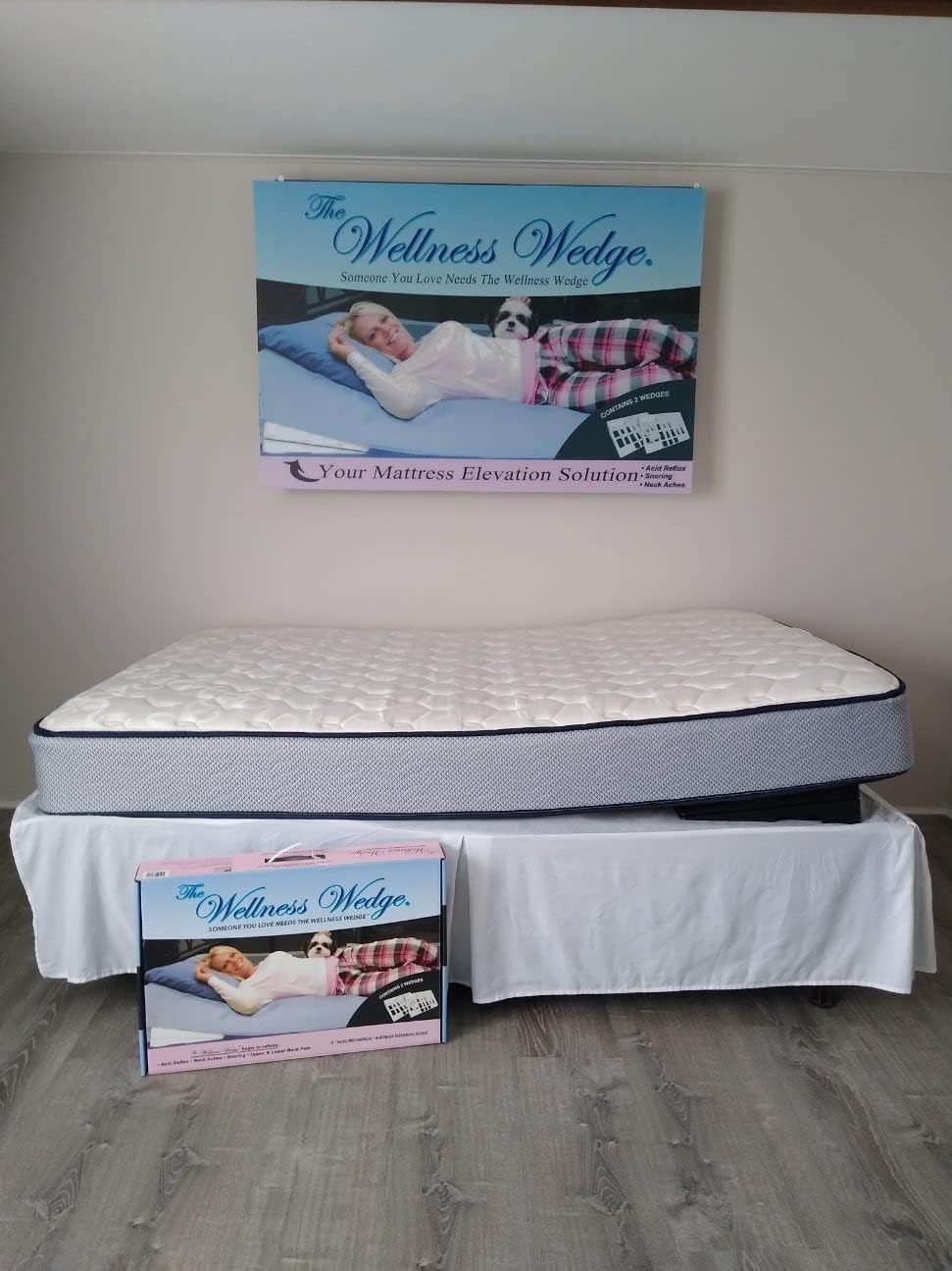 Your Mattress Elevation Solution From 3 To 6 Inches of Elevation Bed Wedge 2 Pack by Wellness wedge