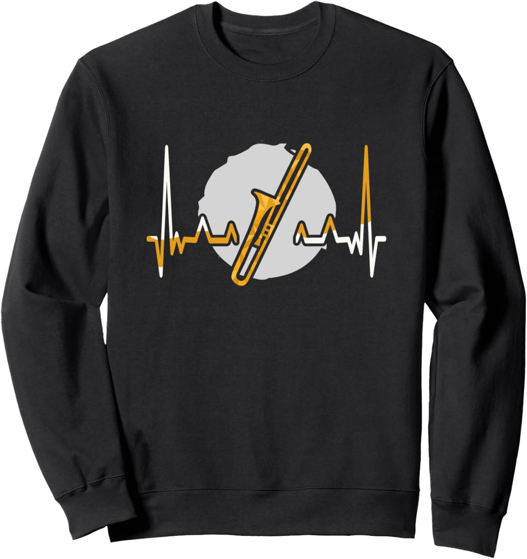 Posaunenspieler Herzschlag Posaune Sweatshirt