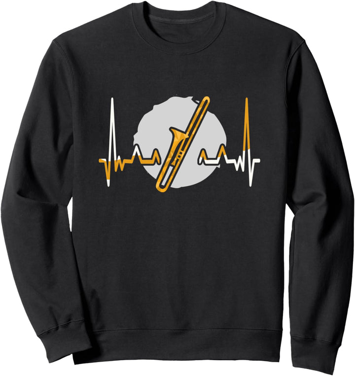 Posaunenspieler Herzschlag Posaune Sweatshirt
