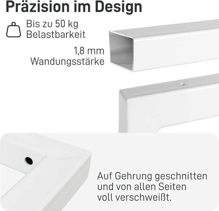 Natural Goods Berlin 2X Wand-Konsole RECHTECK | Waschtisch-Halterung stabil | Einfache Wand-Montage