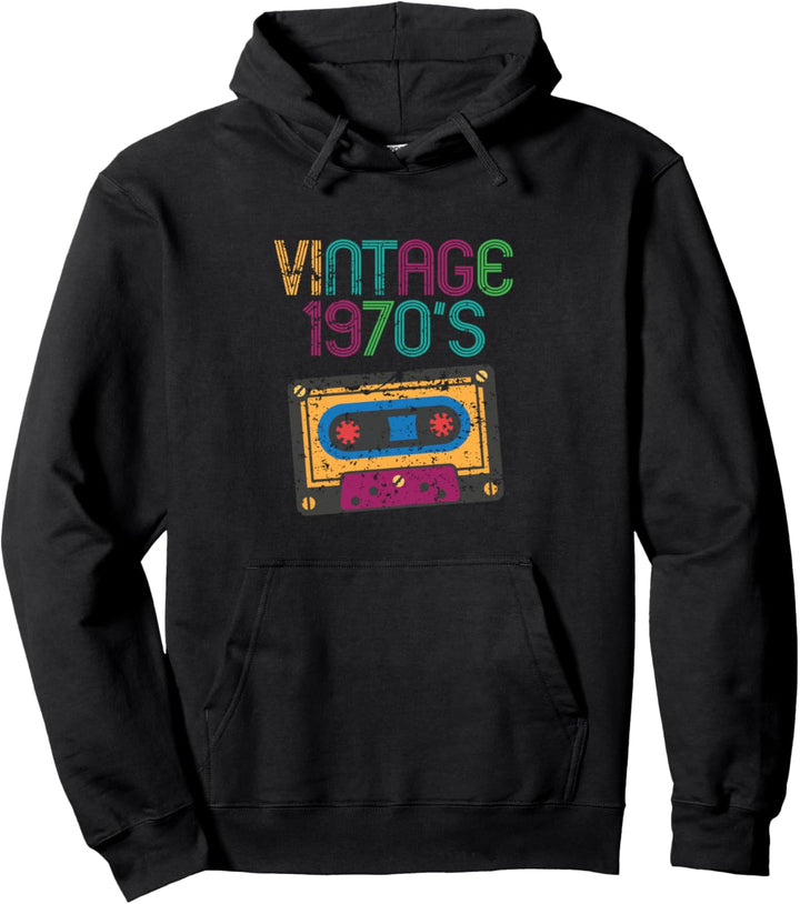 Vintage 1970's Nostalgic 70s Funny Cassette Retro Throwback Pullover Hoodie