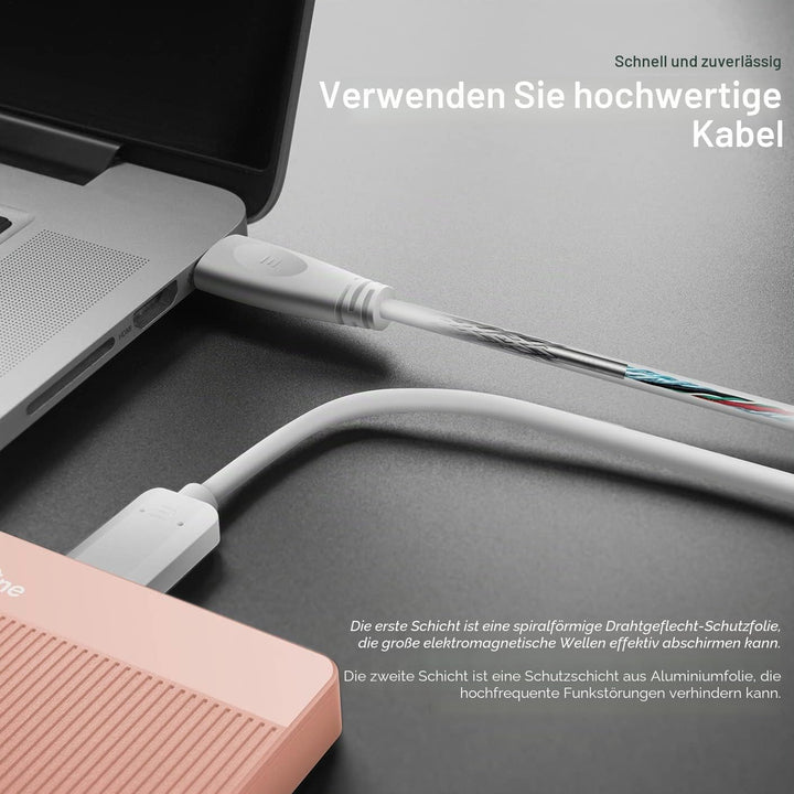UnionSine Externe Festplatte 500GB ultradünn tragbar 2,5 Zoll USB 3.0, SATA, Festplattenspeicher für
