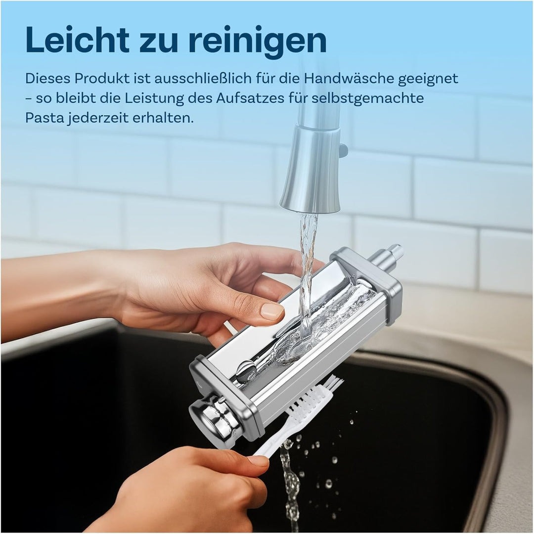 Nudelaufsatz für KitchenAid Küchenmaschine 3-teilig – Pasta Roller, Spaghettischneider & Fettuccines