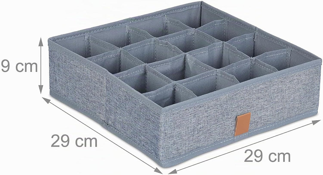 Relaxdays Unterwäsche Organizer, 4er Set, Aufbewahrungsbox für Socken & Unterwäsche, Kleiderschrank