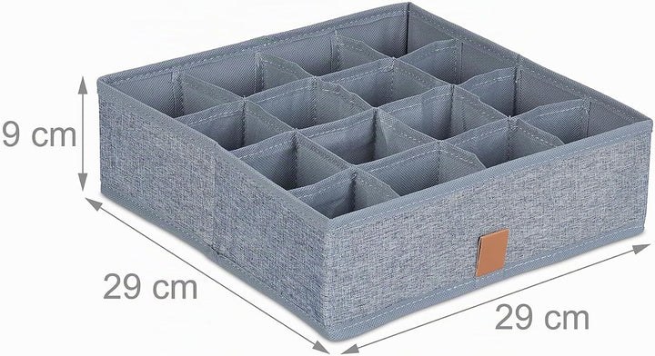 Relaxdays Unterwäsche Organizer, 4er Set, Aufbewahrungsbox für Socken & Unterwäsche, Kleiderschrank
