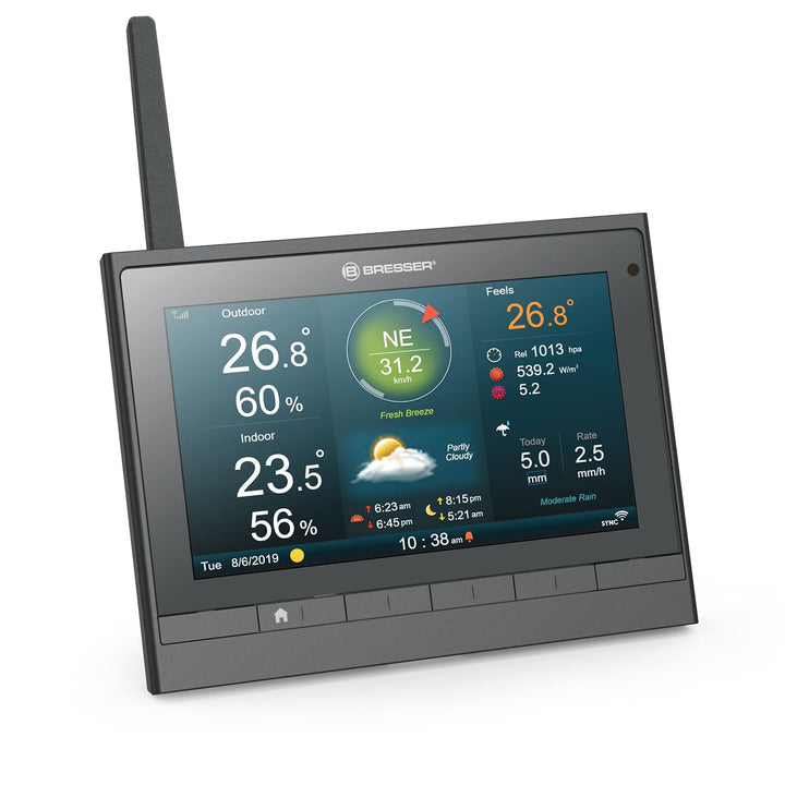 Bresser Wetterstation Funk mit Aussensensor - solarbetrieben - und Thermo-Hygro-Funksensor MeteoCham