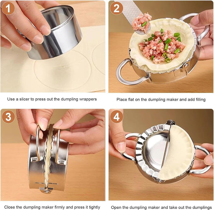 8 Stück Ravioli Former Dumpling Maker Set Teigtaschenformer Edelstahl Empanadas Maker Tortellini Mau
