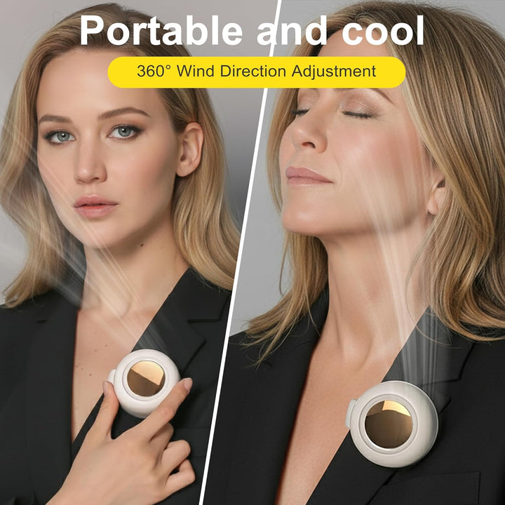 Foluu Mini-Ventilator mit Clip, 360 ° drehbar, tragbar, wiederaufladbarer USB-C-Hals- und Taillenven