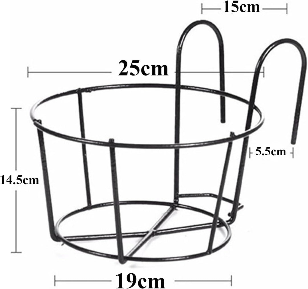 2 Stück Geländer Pflanzgefässe Blumentopfhalter Runder Garteneisen Hängender Pflanzkorb Blumenampel
