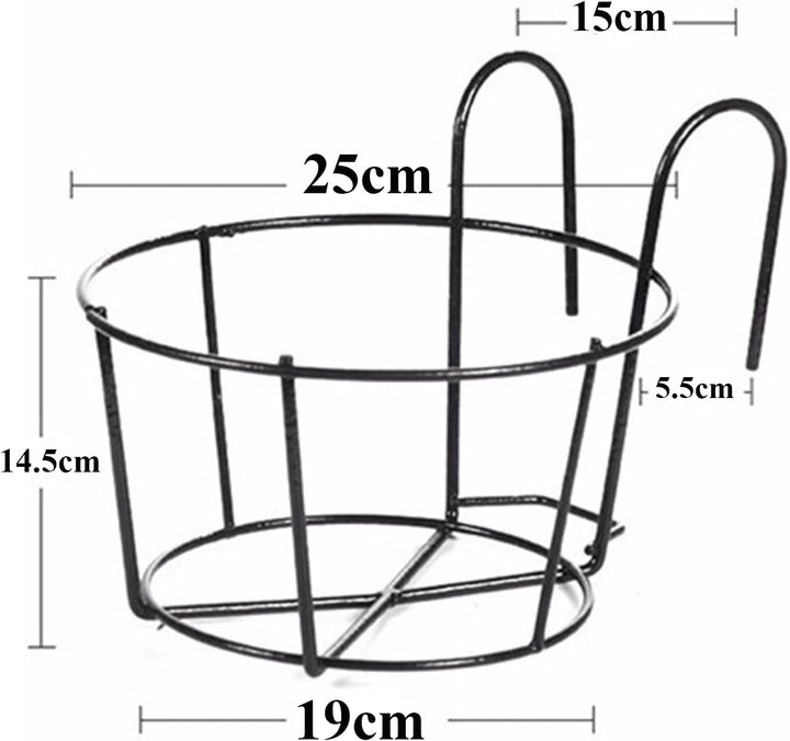 2 Stück Geländer Pflanzgefässe Blumentopfhalter Runder Garteneisen Hängender Pflanzkorb Blumenampel