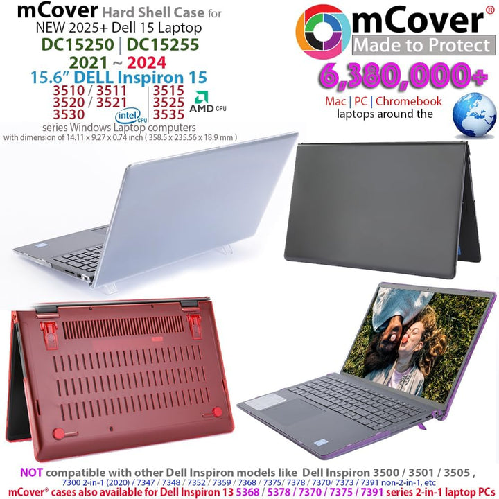 mCover Hartschalenhülle kompatibel nur mit 2021 15,6 Zoll Dell Inspiron15 3510 3511 3515 Serie Lapto