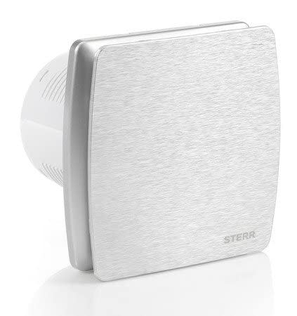 STERR Badezimmerlüfter LFS100-QST 100 mm mit Timer und Rückschlagklappe Silber - Leiser Badlüfter TI