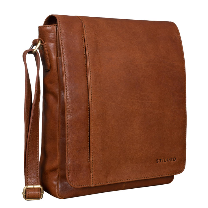 STILORD 'Paul' Umhängetasche Herren Leder Hochformat Messenger Bag im Vintage Design Ledertasche für