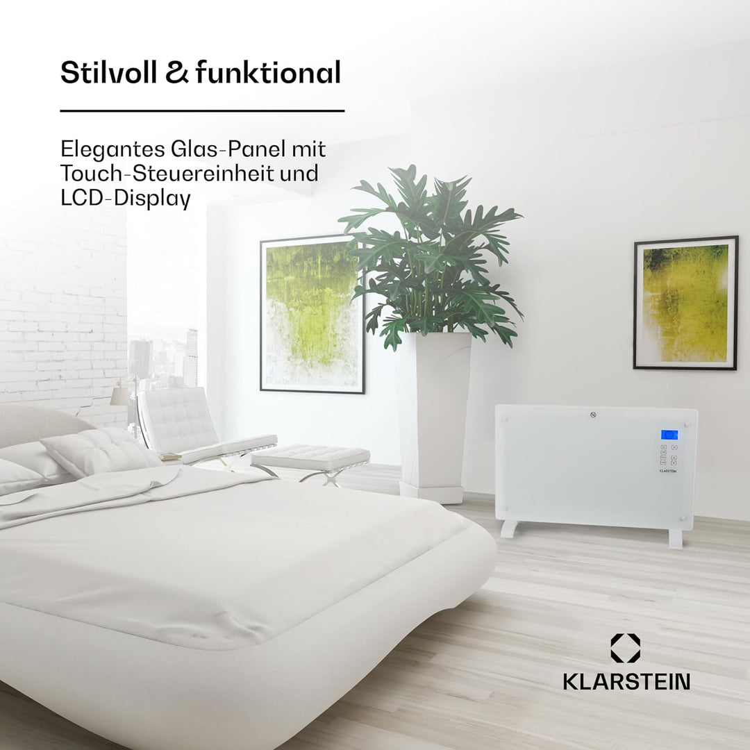 Klarstein Elektroheizung, Konvektor-Heizung mit, Mobile Elektroheizung Energiesparend, Leise Heizung
