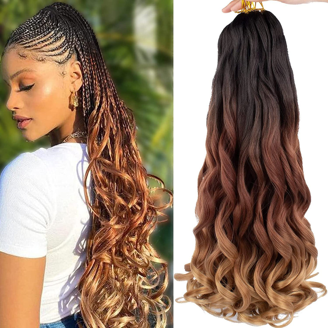 Xtrend 8 Packs French Curls Braiding Hair 22 Inch Pre Stretched Loose Wave Bouncy Braiding Hair Curl